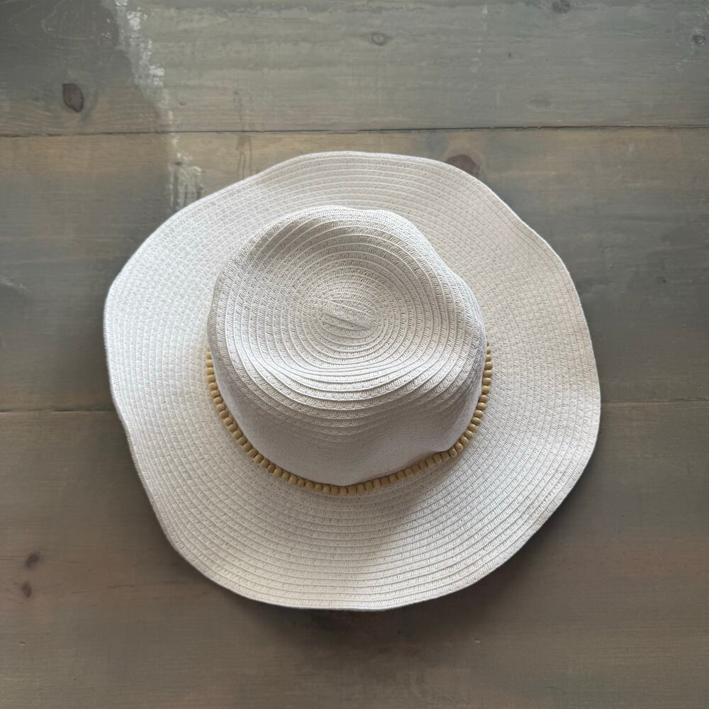 INC International Concepts White Beaded Straw Hat Sz O/S NWT - Picture 9 of 13